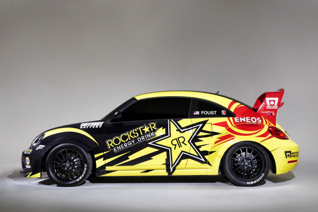 Обои картинки фото 2014 volkswagen beetle red bull global rallycross, автомобили, volkswagen, ралли, тюнинг, beetle, red, bull