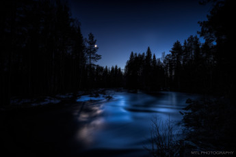 Картинка природа реки озера ночь лес река