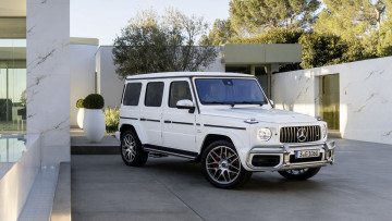 Картинка mercedes-benz+amg+g63+2019 автомобили mercedes-benz g63 amg белый 2019