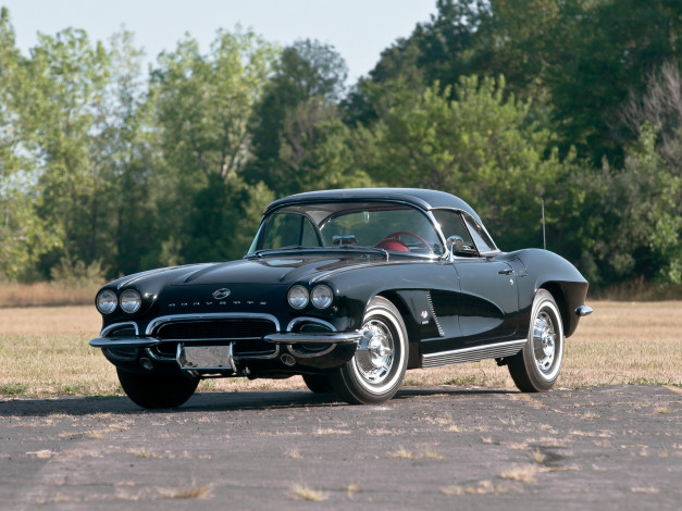 Обои картинки фото corvette c1 fuel injection 1962, автомобили, corvette, c1, fuel, injection, 1962, чёрный