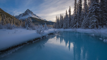 Картинка природа зима национальный парк банф канада