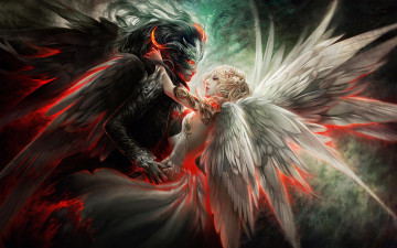 Картинка фэнтези существа ангел демон любовь