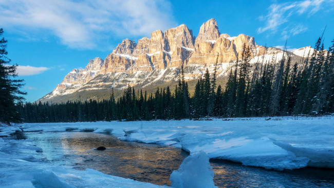 Обои картинки фото castle mountain, banff national park, alberta, природа, горы, castle, mountain, banff, national, park