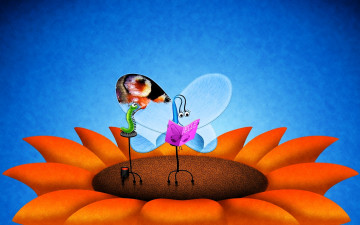 Картинка рисованное vladstudio гусеница бабочка кисть журнал цветок
