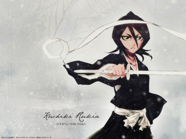 Обои картинки фото аниме, bleach, шинигами, kuchiki, rukia, шикай, меч