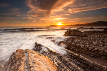 Картинка природа восходы закаты камни океан закат побережье