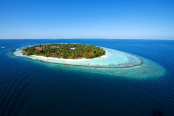 Картинка природа моря океаны отдых синяя вода райский уголок остров мальдивы