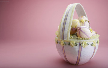 Картинка праздничные пасха корзинка яйца розочки