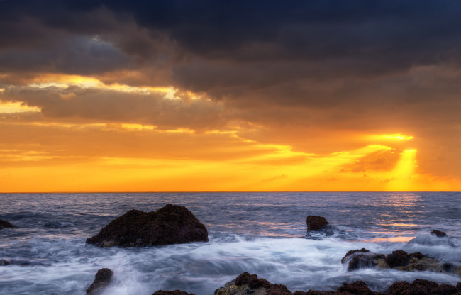 Обои картинки фото природа, восходы, закаты, океан