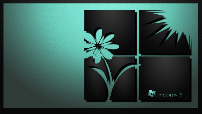 Обои картинки фото компьютеры, windows 8, фон, логотип, цветок