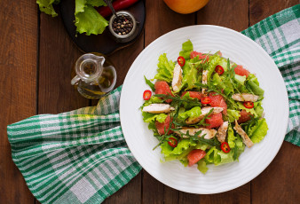 Картинка еда салаты +закуски зеленый салат перец помидоры масло