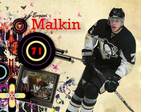 Обои картинки фото malkin, evgeni, pens, спорт, nhl