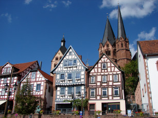 Картинка города здания дома германия гессен гельнхаузен