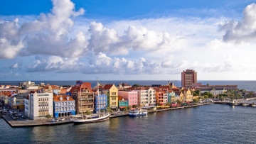 Картинка города панорамы море мосты нидерланды здания
