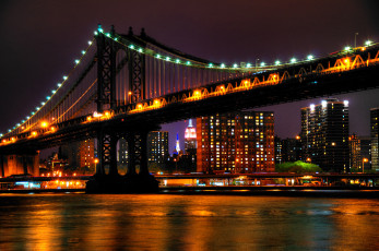 Картинка города нью йорк сша манхэттен brooklyn bridge