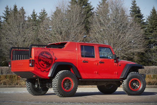 Обои картинки фото автомобили, jeep, rock, red