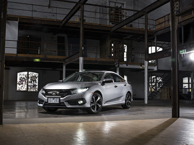 Обои картинки фото автомобили, honda, 2016г, au-spec, rs, sedan, civic