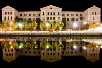 Картинка бильбао испания города -+огни+ночного+города университет