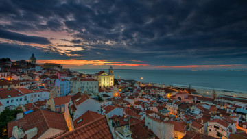 обоя города, - пейзажи, portugal, sunrise, lisbon