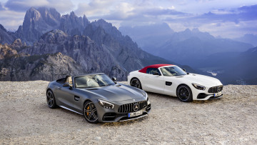 обоя mercedes-benz amg-gt and gt-c roadsters 2018, автомобили, mercedes-benz, 2018, -roadsters, amg-gt, gt-c