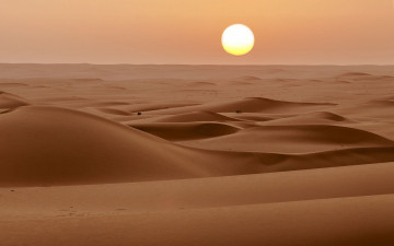 Картинка природа пустыни солнце барханы пески закат пустыня