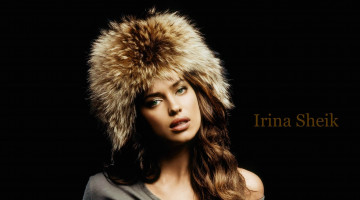 Картинка девушки irina+shayk меховая шапка