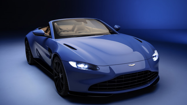 Обои картинки фото aston martin vantage roadster convertible, автомобили, aston martin, синий