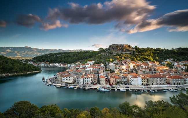 Обои картинки фото novigrad, mirna river, croatia, города, - панорамы, mirna, river