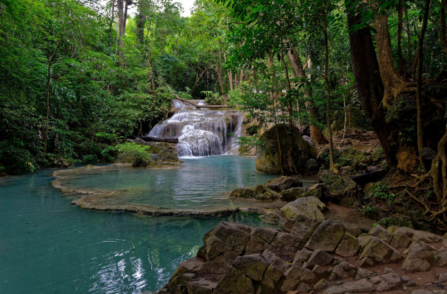 Обои картинки фото erawan national park, thailand, природа, водопады, erawan, national, park