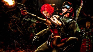 Картинка видео+игры bloodrayne+2 вампир оружие кровь немцы