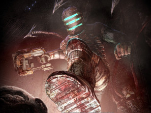 обоя видео игры, dead space, персонаж, маска, оружие, ботинок, монстр
