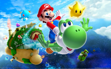 обоя super, mario, galaxy, видео, игры