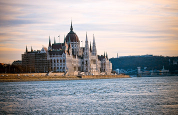 обоя города, будапешт, венгрия, вода, дунай, парламент