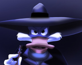 Картинка мультфильмы darkwing duck черный плащ