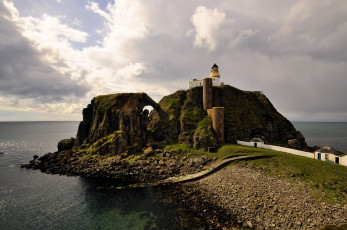 Картинка sanda lighthouse strathclyde scotland природа маяки маяк море