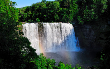 Картинка водопад природа водопады река лес пейзаж