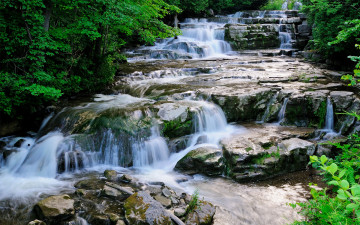 Картинка водопад природа водопады река перекаты пейзаж
