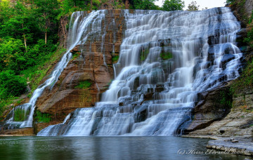 Картинка водопад природа водопады скалы деревья пейзаж