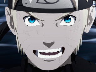 Картинка аниме naruto лицо наруто узумаки парень блондин голубые глаза