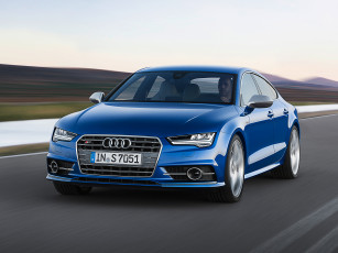 Картинка автомобили audi s7 sportback 2014г синий