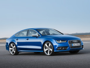 Картинка автомобили audi s7 sportback 2014г синий