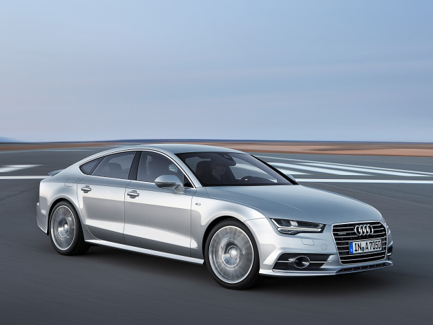 Обои картинки фото автомобили, audi, a7, sportback, 3-0, tdi, quattro, 2014г, светлый