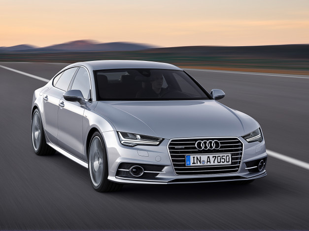 Обои картинки фото автомобили, audi, a7, sportback, 3-0, tdi, quattro, 2014г, светлый