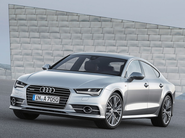 Обои картинки фото автомобили, audi, a7, sportback, 3-0, tdi, quattro, 2014г, светлый