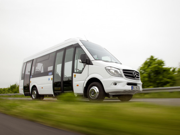 Обои картинки фото автомобили, mercedes-benz, светлый, 2014г, br, 906, 65, city, sprinter