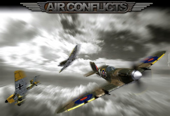 обоя видео игры, air conflicts, самолеты, бой
