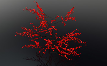 Картинка 3д графика nature landscape природа фон ветка ягоды