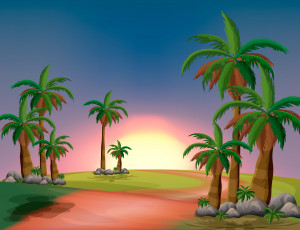 Картинка векторная+графика природа пальмы