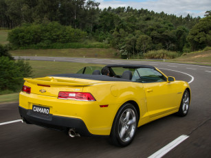 Картинка автомобили camaro convertible chevrolet 2013г желтый ss