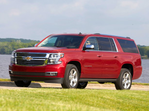 Картинка автомобили chevrolet 2014г красный suburban